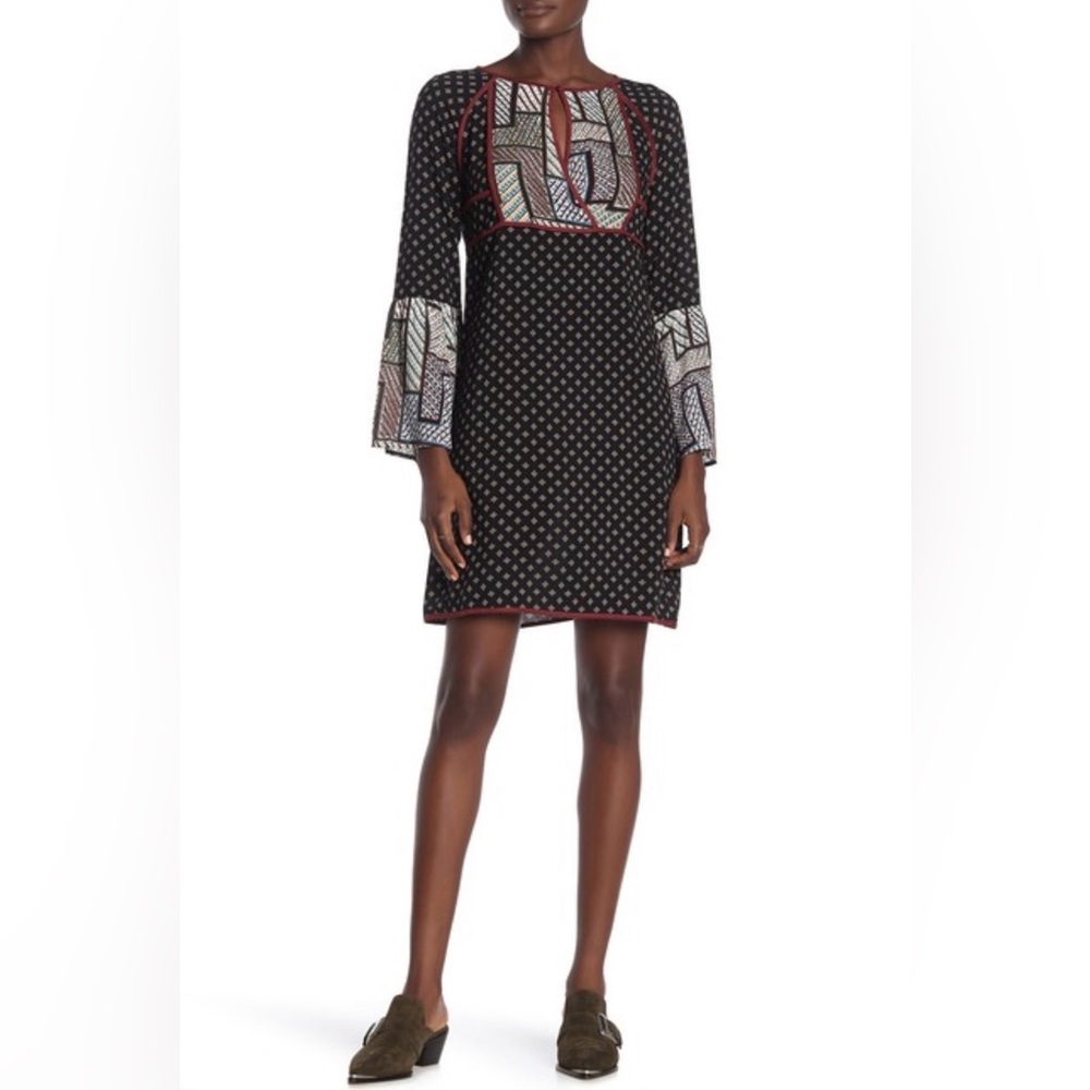 SOLD THML Dress Nordstrom 2025 Geometric Long Sleeve Dress NWT Size Small - Picture 1 of 13